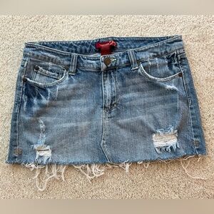 Forever 21 Distressed Blue Denim Mini Skirt